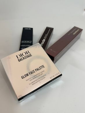 Подарочный набор косметики Dior и Rhode с палеткой Glow, бальзамом Lip Glow Butter и кистью Hourglass
