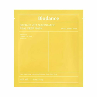 Маска гідрогелева з вітаміном С для тьмяної шкіри Biodance Radiant Vita Niacinamide Real Deep Mask 1шт