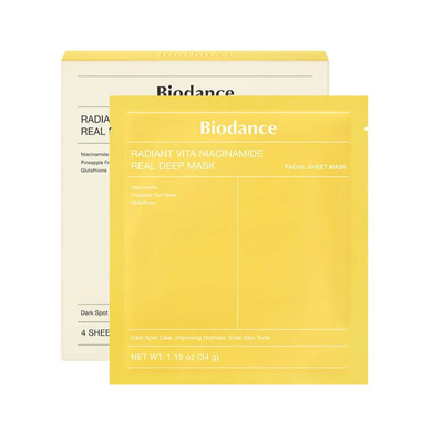 Маска гідрогелева з вітаміном С для тьмяної шкіри Biodance Radiant Vita Niacinamide Real Deep Mask 1шт