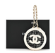 Мини кейс Chanel Tweed Quilted Round Filigree Pouch With Chain White/Black