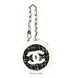 Мини кейс Chanel Tweed Quilted Round Filigree Pouch With Chain White/Black