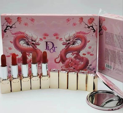 Лімітований подарунковий набір помад Dior Rouge (999, 777, 720, 200, 888) з дзеркальцем